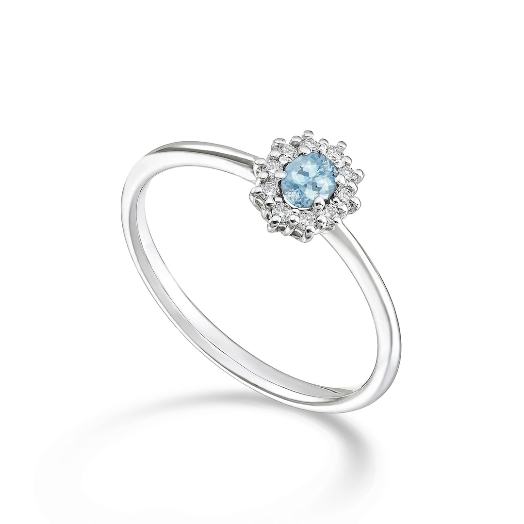 Nihama μια ακουαμαρίνα 9k οβάλ 4x3 ct.0,14 διάμ. 0,08 ct NA5166R4AM