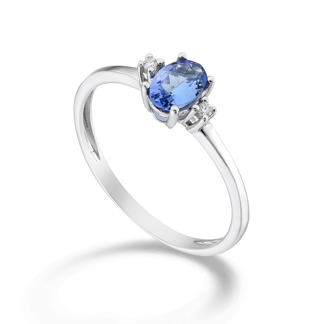 Nihama uma tanzanita 9k n. oval 6x4 ct.0,38 diâm. 0,02 quilates NA5072R4TZN