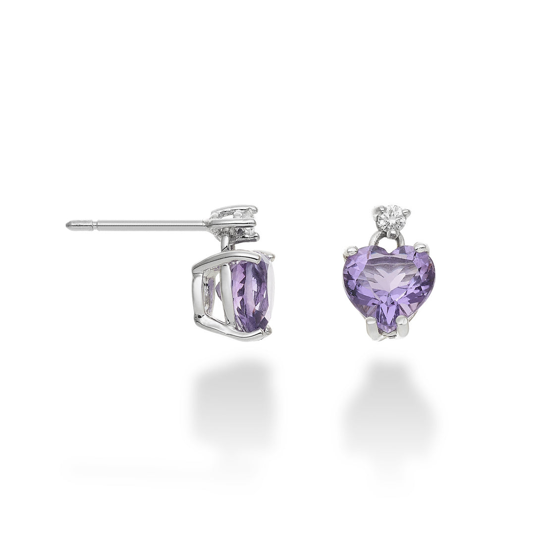 Mikiko or 18k ametista cuore 6x6 ct.1,30 diam. ct.0,04 MOCL198DIAMET66O4