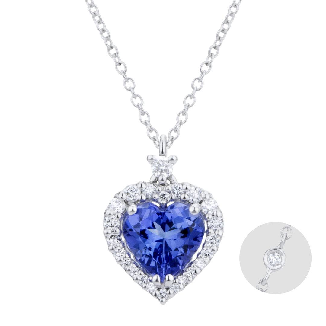 Gargantilla corazón golay tanzanita 7x7 con hilo y cadena 6 PCLC061DITZ26C-23262110039