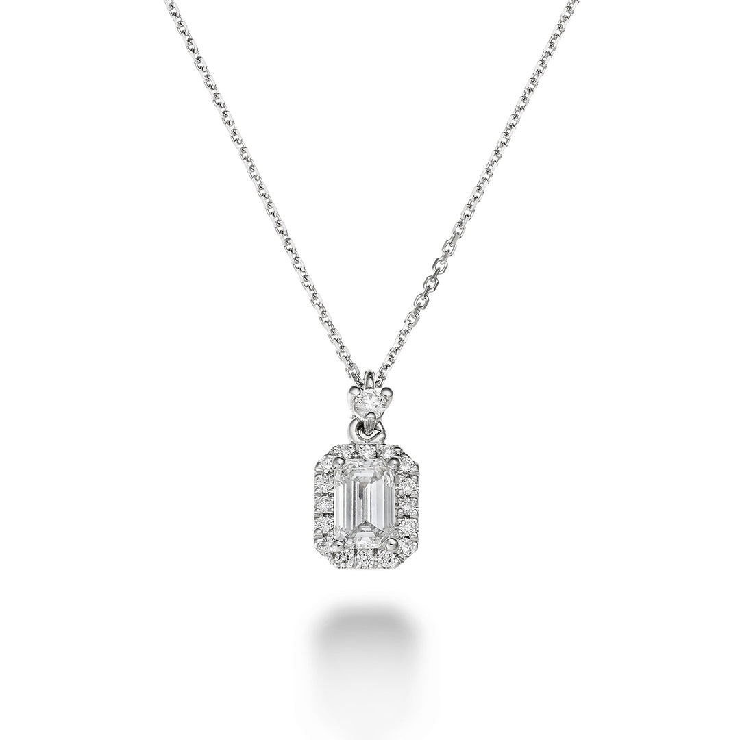 Pendentif émeraude central Golay ct. 0,40 et contour PCLCEM001D40-22329110022