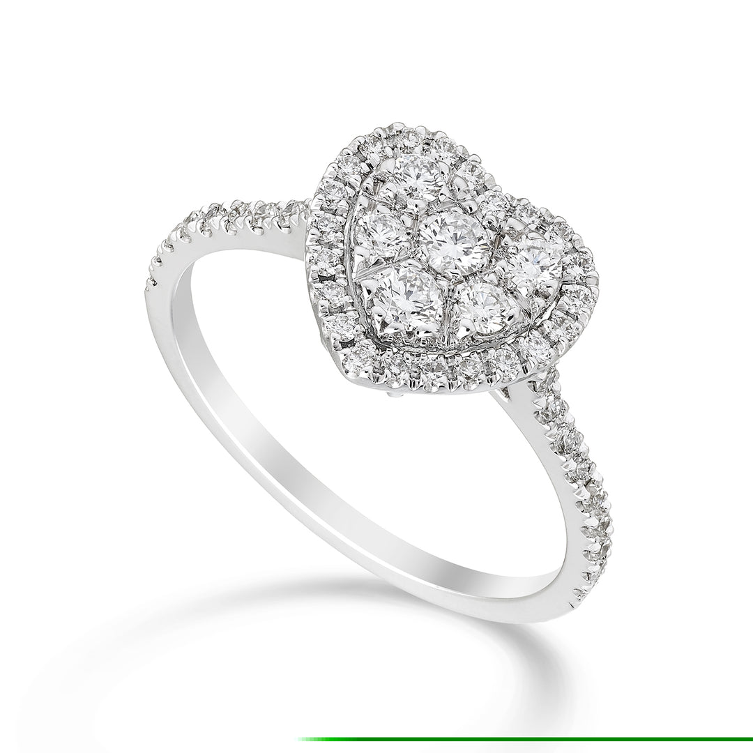 Anillo Golay con múltiples piedras en forma de corazón y cuerpo empotrado AMPC003DI-23095110027