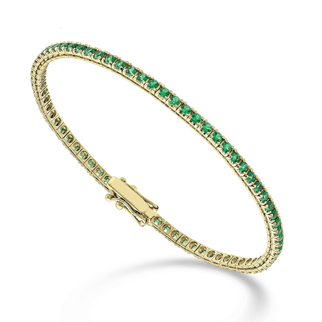 Mikiko br tenis 18k smaralde 2,53 ct, 17,5 cm aur galben - 70 setări MBTQ250SMRO1