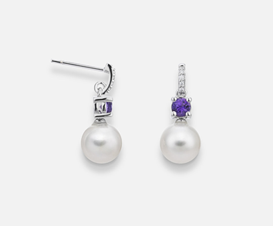 Nihama or 18k fw 7.5/8 round amethyst mm3.5 ct.0.32 dia ct.0.03 NO1534O4FABI075