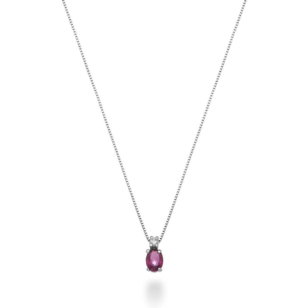 Mikiko cl 9k rubis n. ovale 5x4 ct.0,40 diam. ct.0,01 MD5181R4RBN
