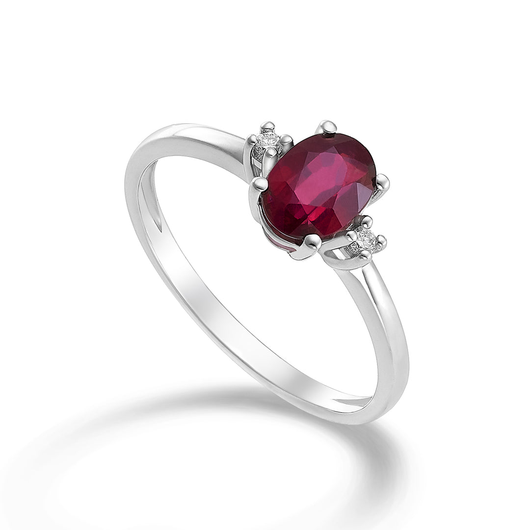 Mikiko 9k oval yakut 7x5 ct.0,90 çapında. ct.0.03 MA5073R4RBC