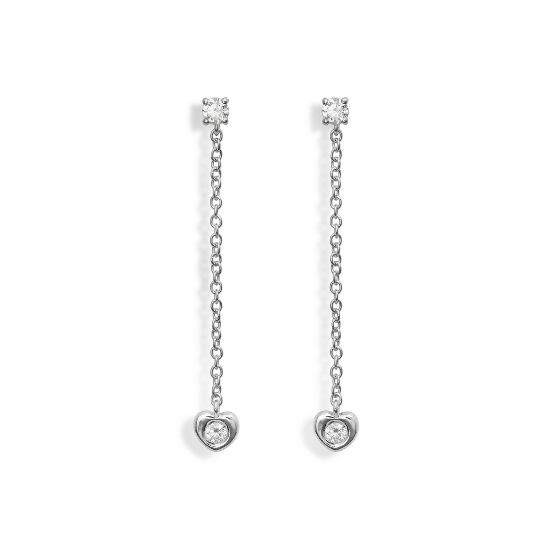 World Diamond Group sau lanț cu lunetă inimă mare de 18k, 0,24 ct, alb, 3,3 cm GO5075O4BR024