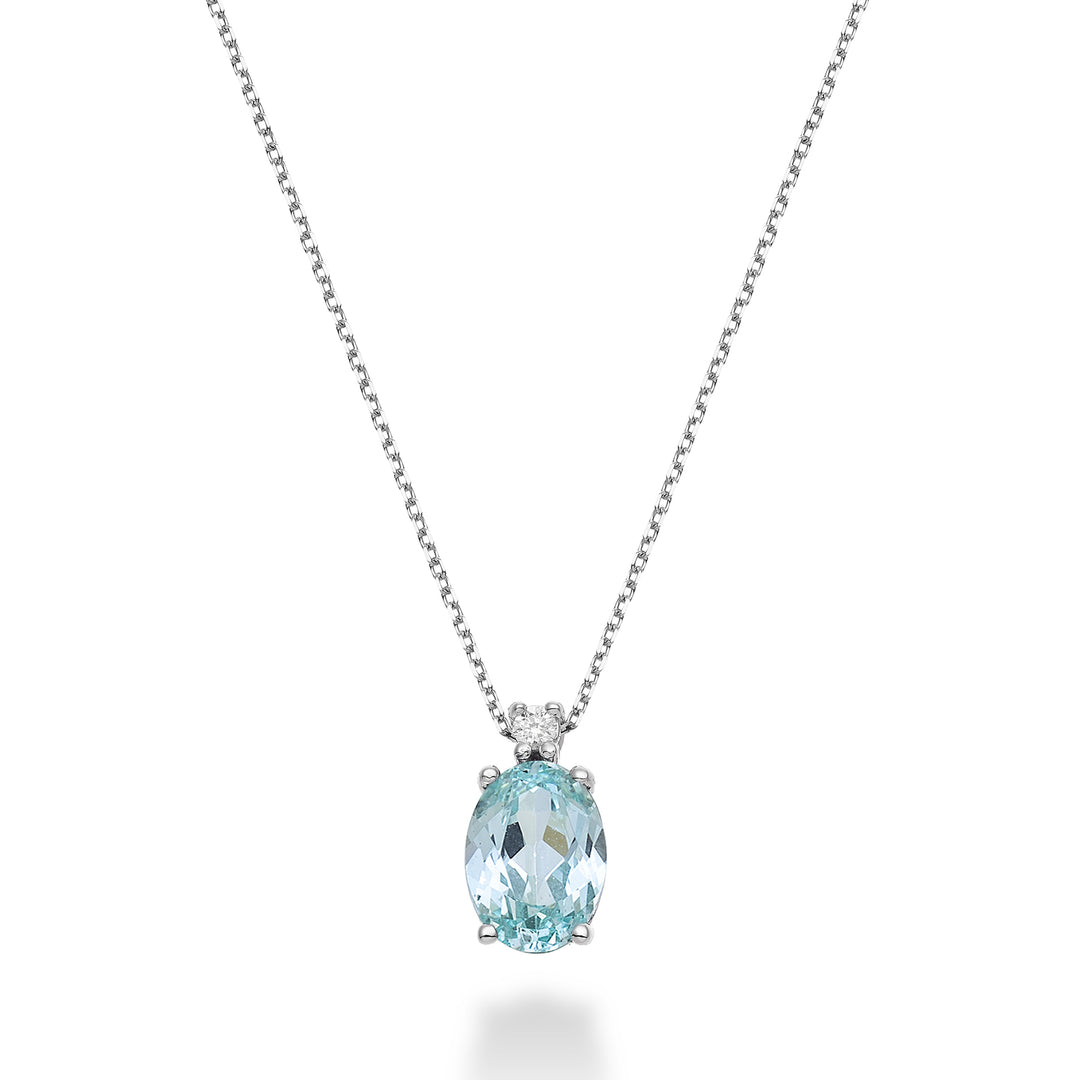 Tourmaline paraiba ovale Nihama cl 18k 8x6 ct.1,60 diam. ct.0,025 ND5036O4PAR