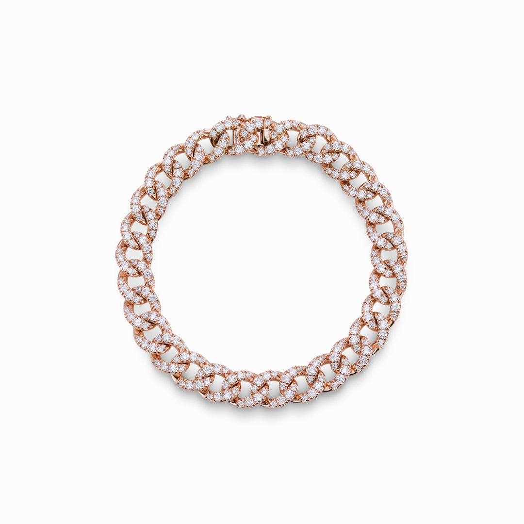 Golay grand bracelet groumette tout pavé&