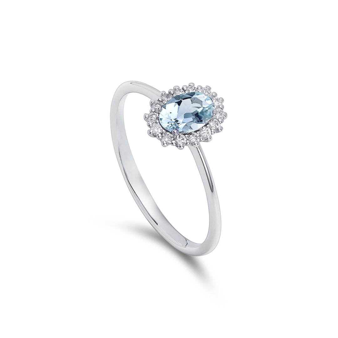 Mikiko ve 9k oval akuamarin 6x4 ct.0,30 çap. 0,13 ct MA5141R4AM