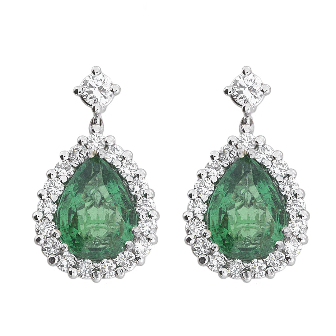 Pendientes Golay esmeralda 6x8 contorno de diamantes OCL027WDISM-17303110021