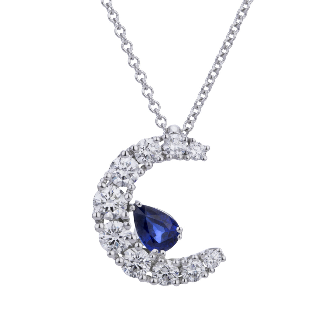 Golay náhrdelník grace crescent pave&