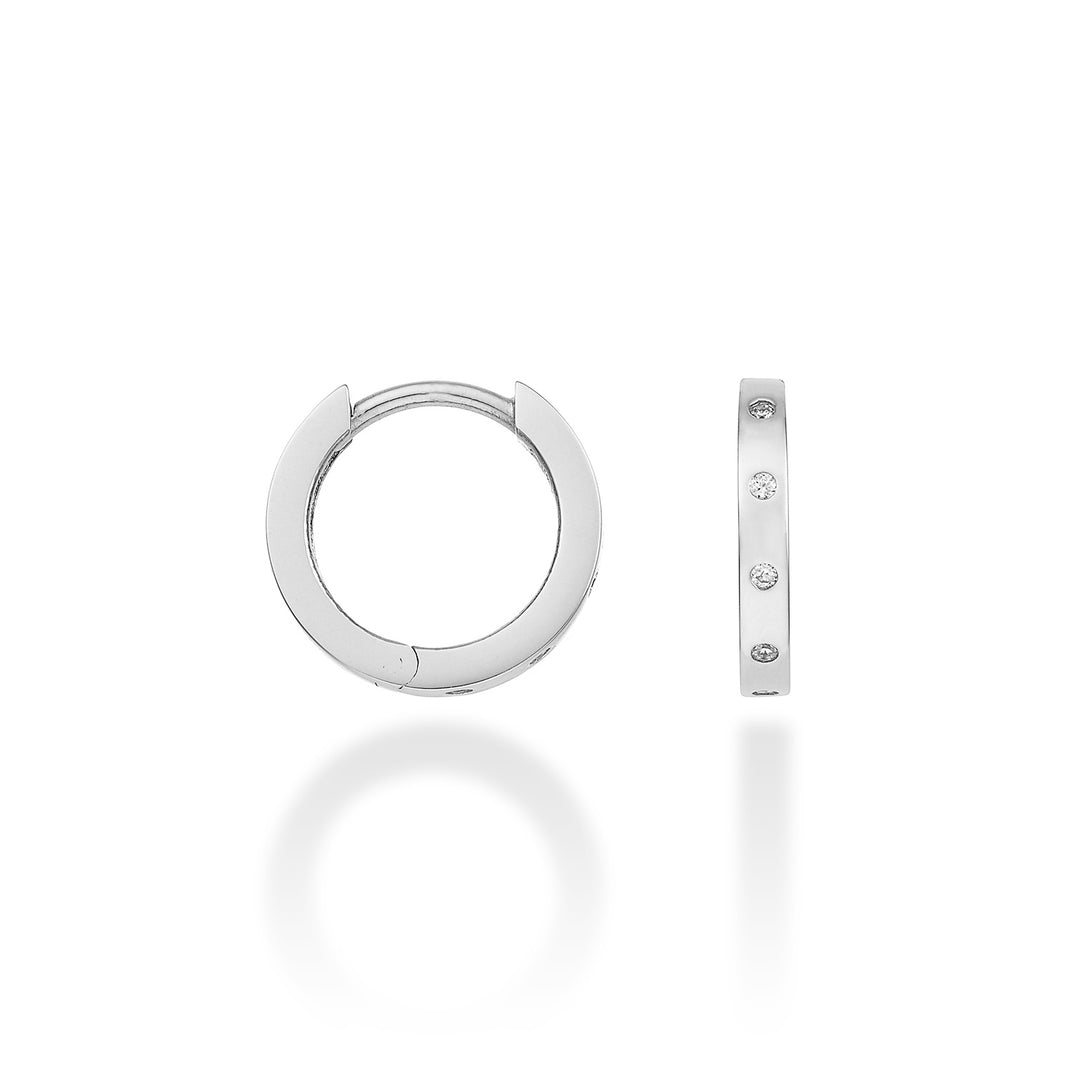 Mikiko ou 18k pontos redondos diam. Ouro branco de 0,05 quilates com diâmetro. leste. 12mm MO5063O4BR005