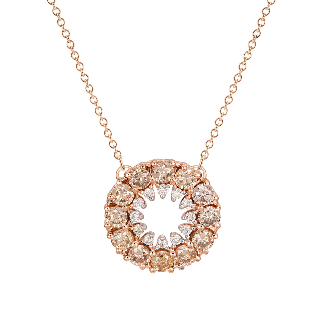 Golay sirkel anheng med brune diamanter og forts. diamanter PDG016BWDI-18059110026