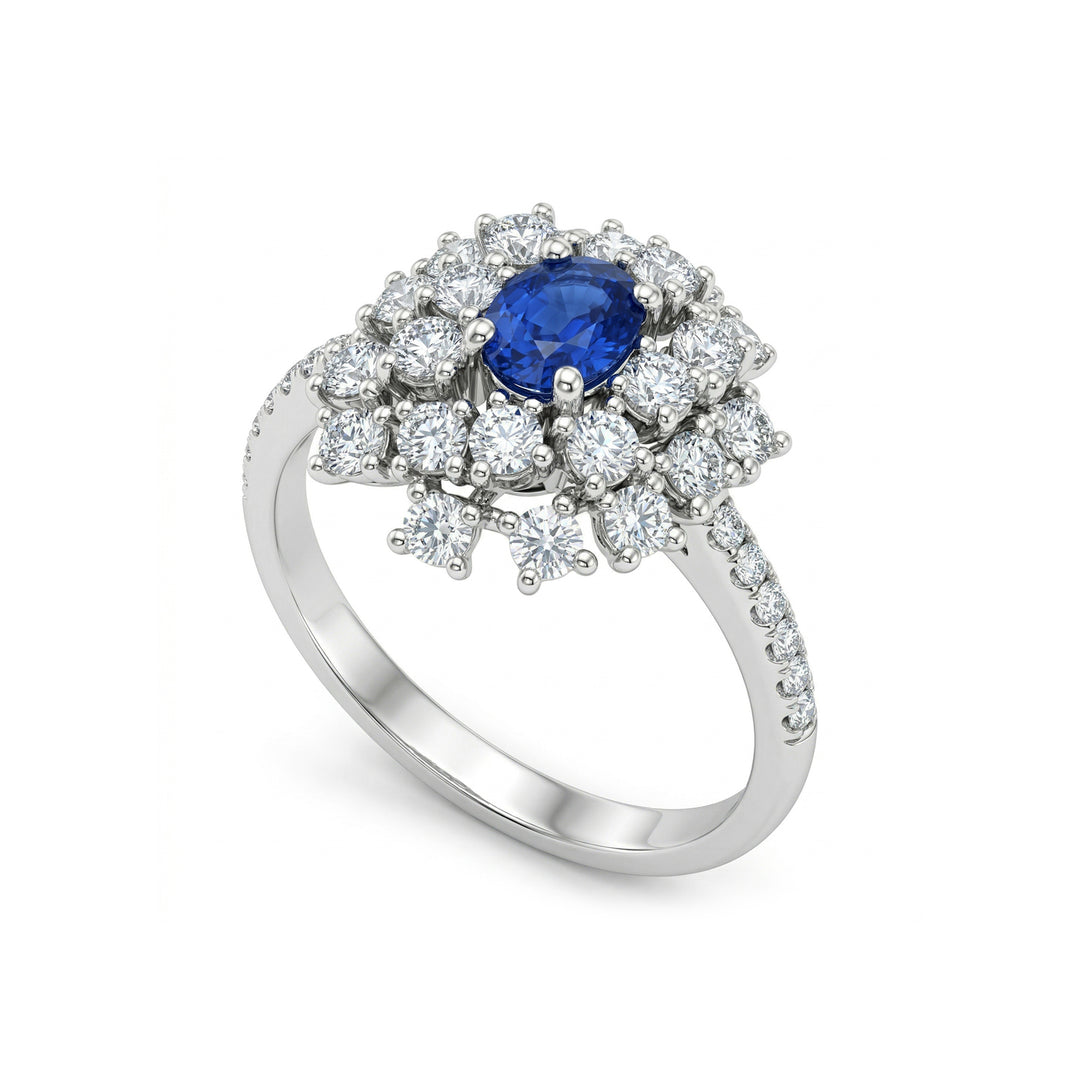 Bague saphir ovale Golay 5x4 contour irrégulier ACLC834DZB54-26058110089
