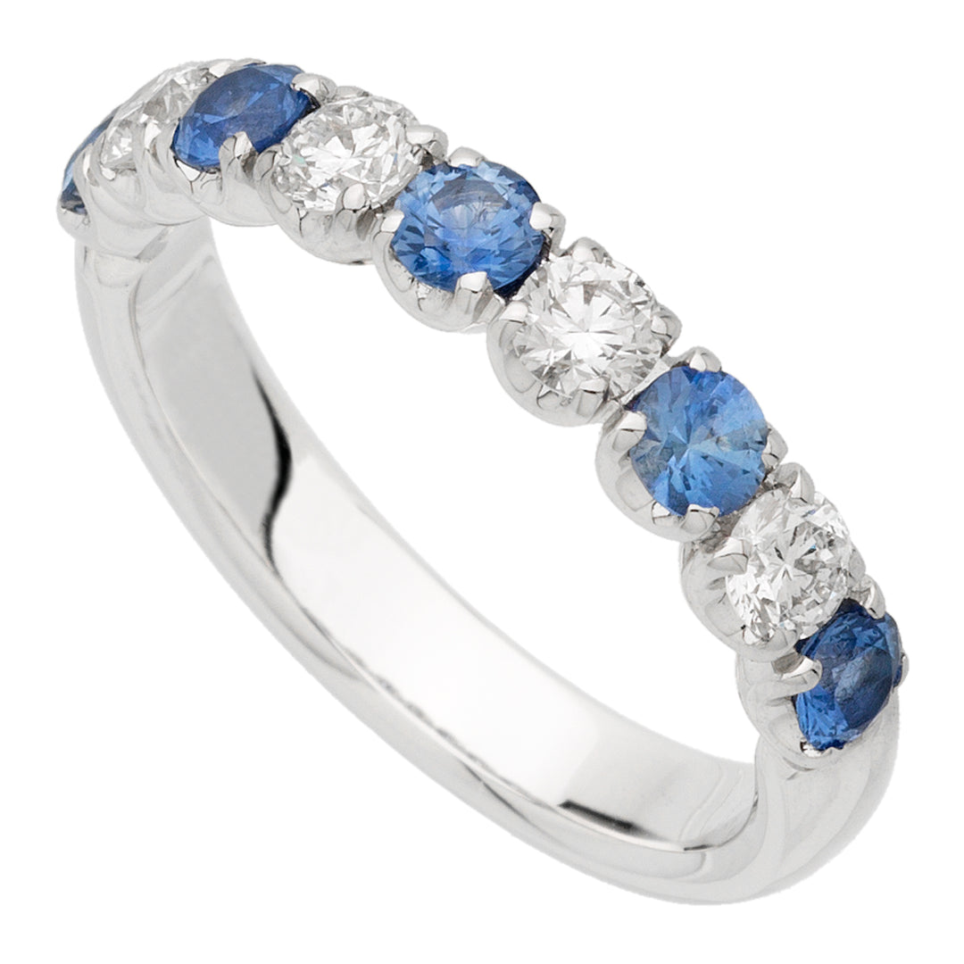 Anel da eternidade Golay 1/2 anel de diamantes + safiras 1.10 ct AFP1228DBS-21084000022