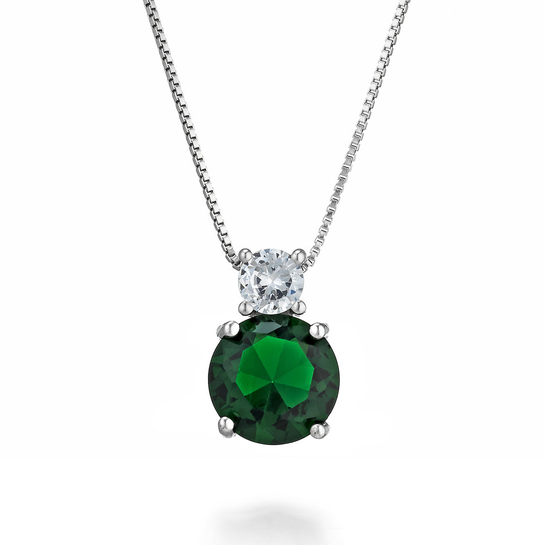 Mikiko cl ag925 gem swarovski λευκό και πράσινο MD7571A4VERDE00