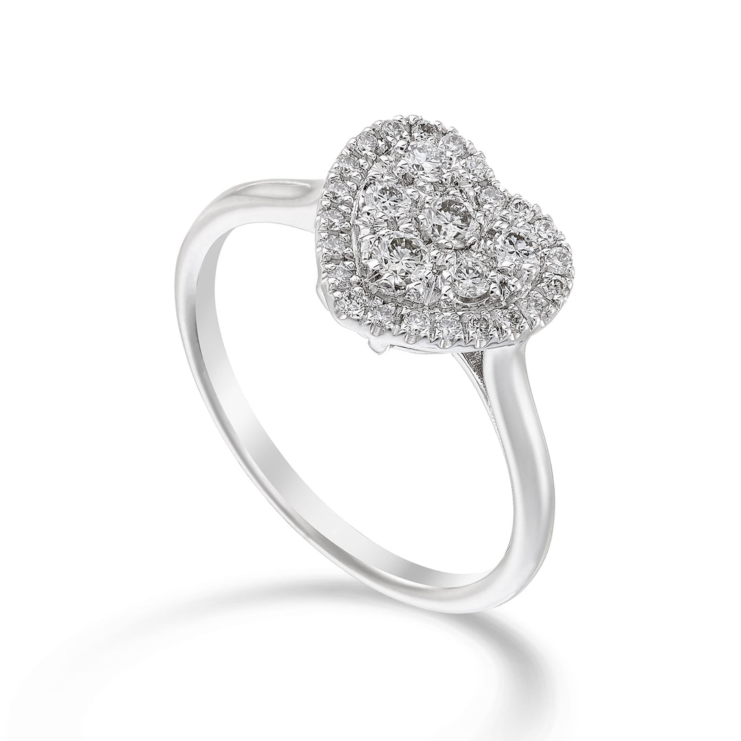 Golay hartvormige ring met meerdere stenen AMP003DI-23052110002