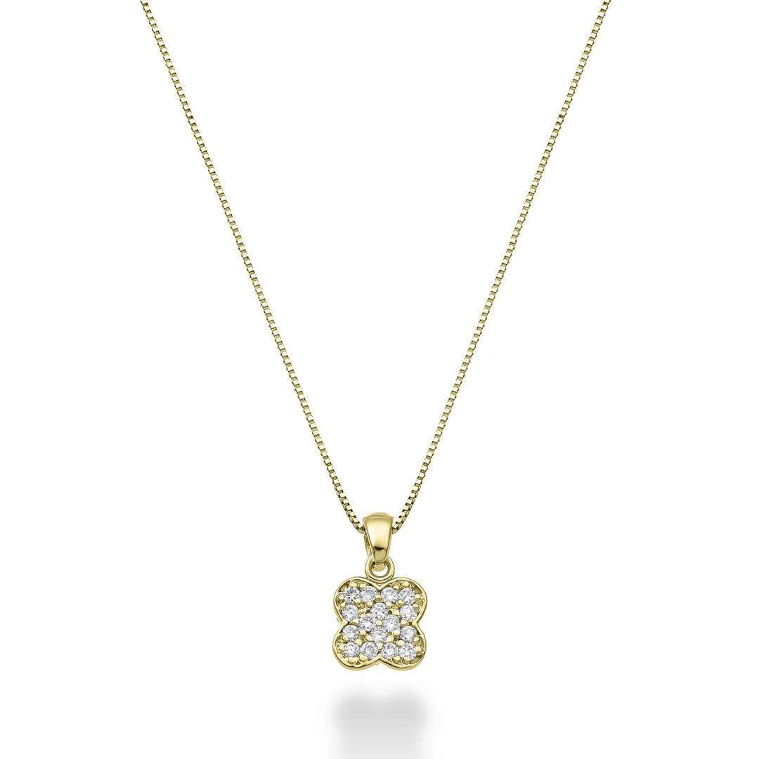 Nihama cl 18 ayar dört yapraklı yonca 0,06 ct sarı altın ND5163O1BR006