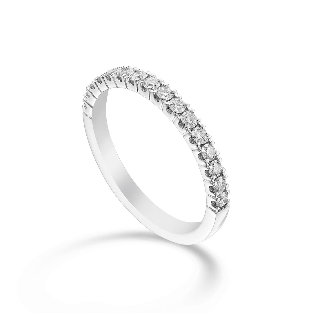 Golay lineær halvdreie ring i hvitt gull ct. 0,40 AETMG022DI040B-23249110037
