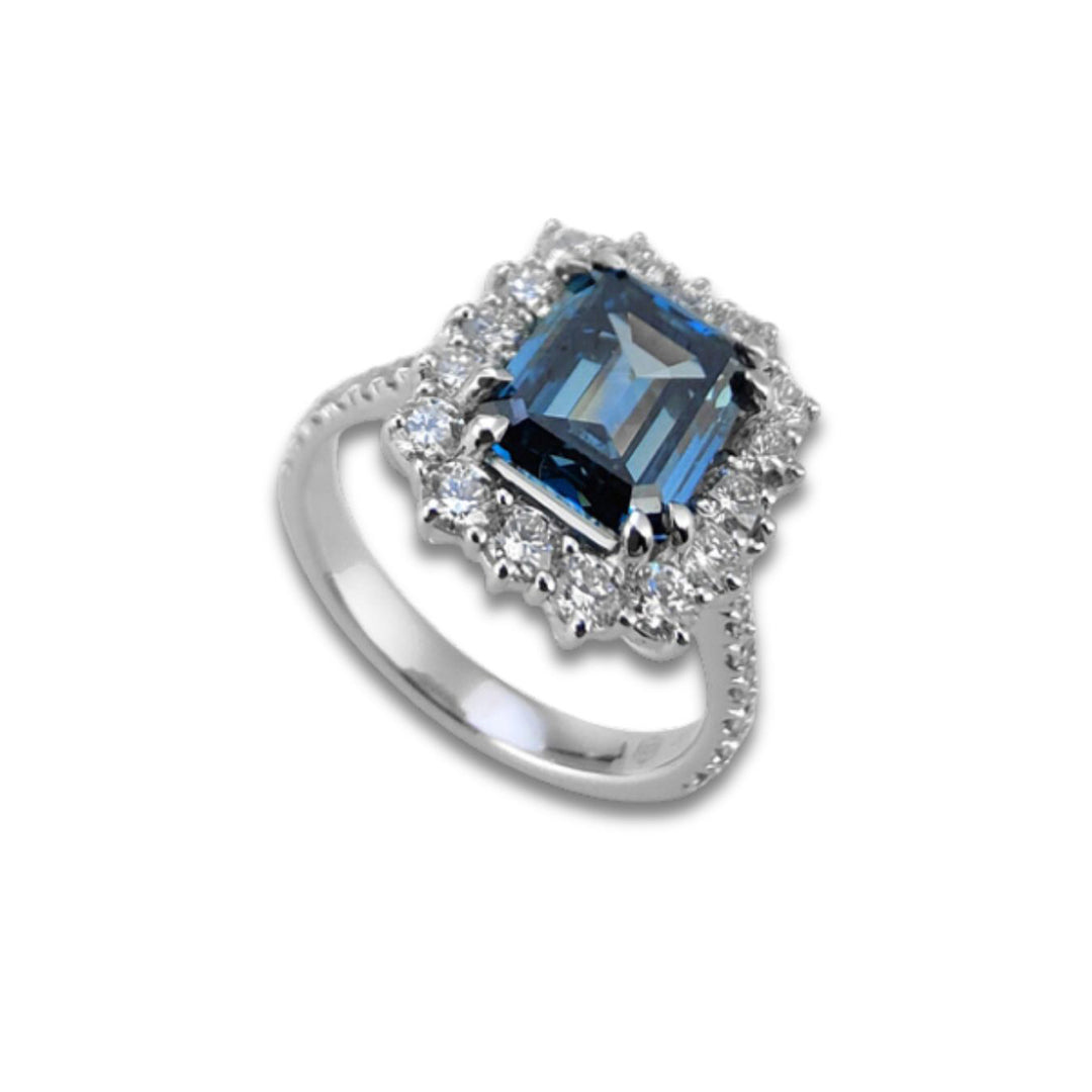 X-Diamond, um laboratório de 18kt g.d. total c.t. 4,21 centavos. Laboratório octógono azul 3.04 LXDAPU033O4OTDI421
