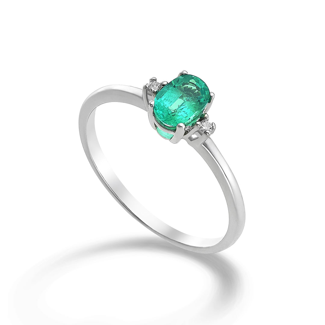 Nihama owalny szmaragd 9k 6x4 ct.0,30 śr. 0,02 ct NA5072R4BE