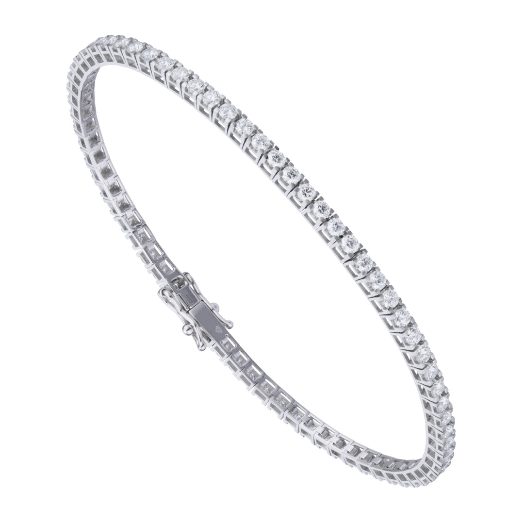 Pulseira de tênis com moldura quadrada do World Diamond Group cm. 17,5 ct. 7,56BTQ110DI20-21039110001