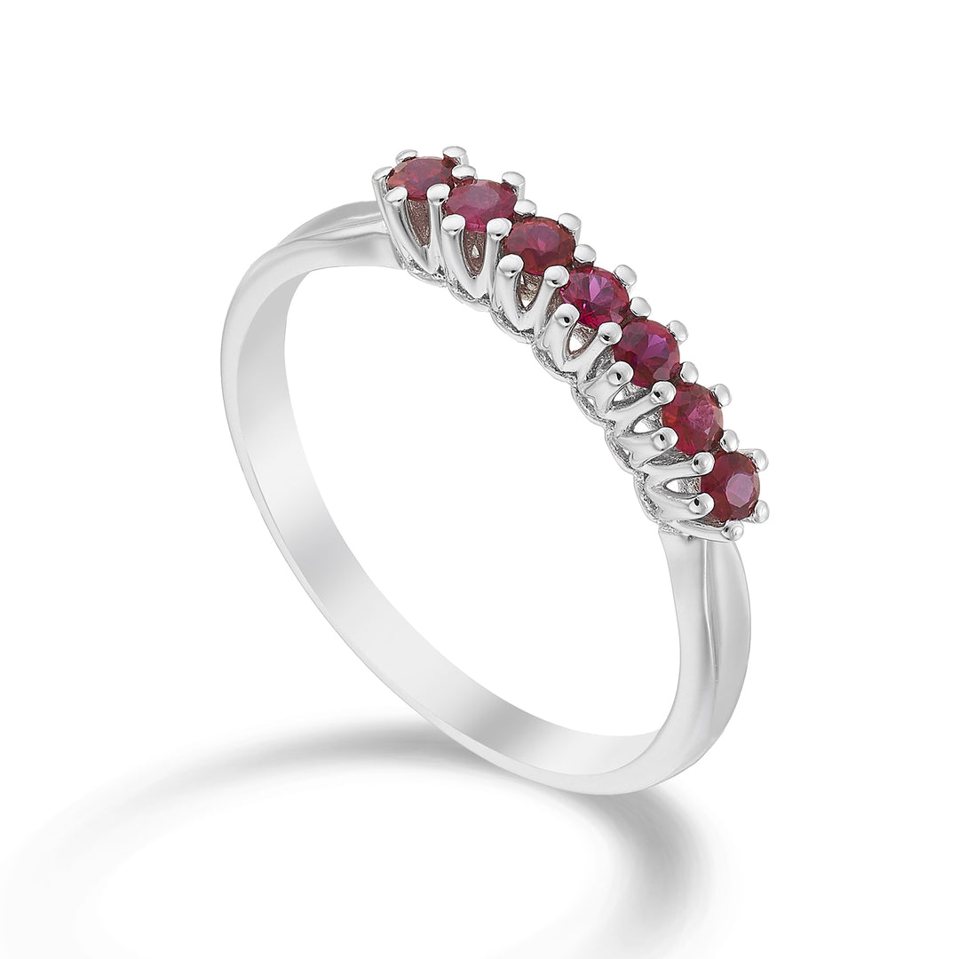 Golay lineær riviera ring 7 rubiner i alt ct. 0,35 AR7L046RU028-23053110017