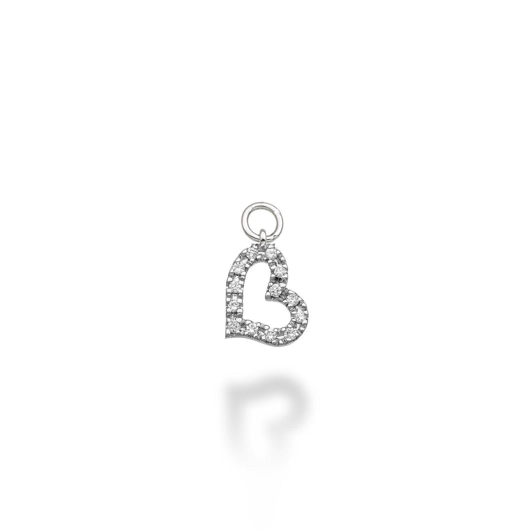 World Diamond Group petit charme coeur large 18 carats ct.0,06 g vs or blanc GCH211DIO4