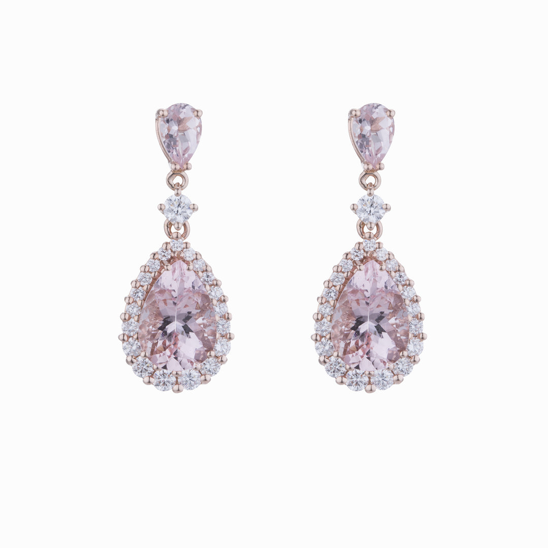 World Diamond Group morganit fülbevaló drop 10x7 és drop 6x4 OCL093DIMO-23090110047