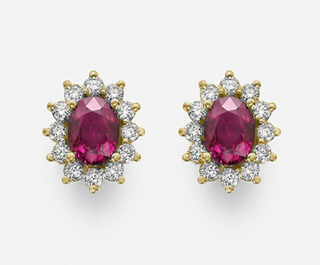 Nihama ή 18k ρουμπίνι n. οβάλ 7x5 ct. 1,70 διάμ. 0,60 ct κίτρινος χρυσός NO5031O1RBN170