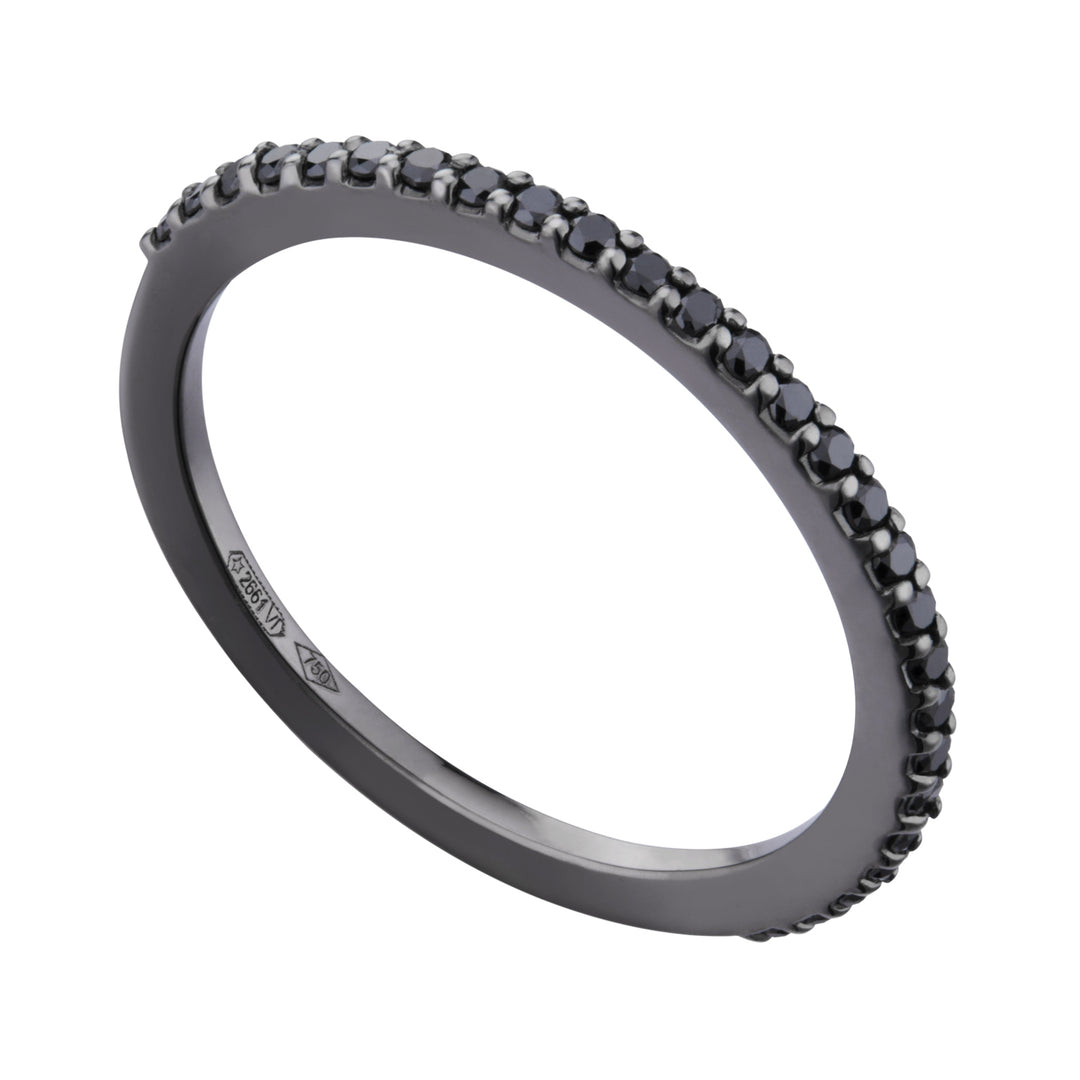 Golay půlkulatý věčný prsten černé diamanty AET068BK1-20205110024