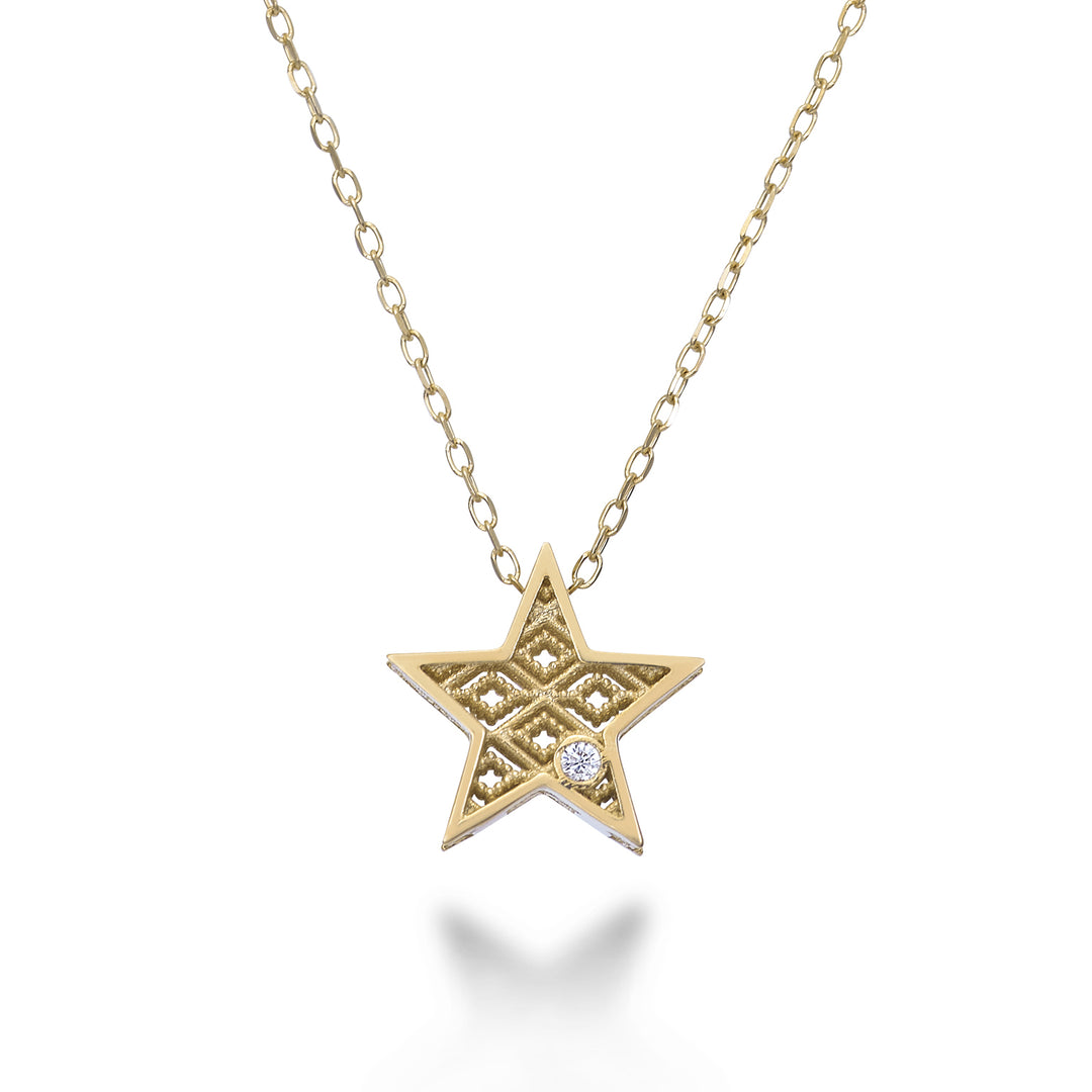 Mikiko cl 18k 黄金星形直径。 ct.0,01 MDSTELLAO1