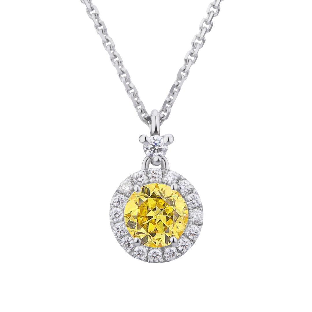 Golay φανταχτερό κεντρικό διαμαντένιο κολιέ 0,30 ct και περίγραμμα PCT008DFY30-25213110021