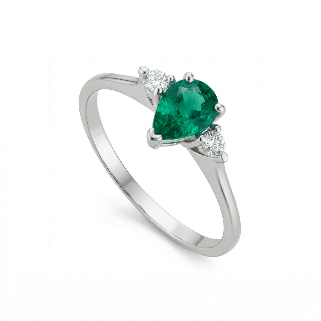 Golay smaragdový prsten 6x4 a diamanty ACL491DISM1-19126110082