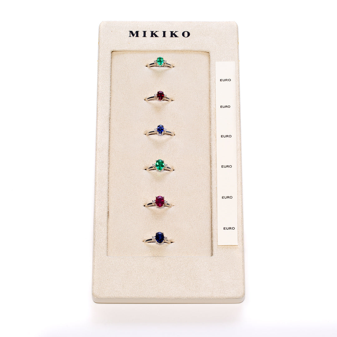 Pachet Mikiko un 5072 + un 5073 9kt oval 6x4 7x5 safir, rubin și smarald tr. M.LIGHTBOX.21-T9K