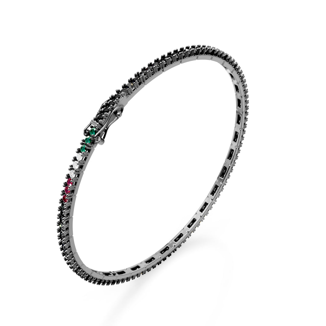 Pulsera segmentada Golay diamantes negros bandera ita BTL577BKIT0014-195-24317110074