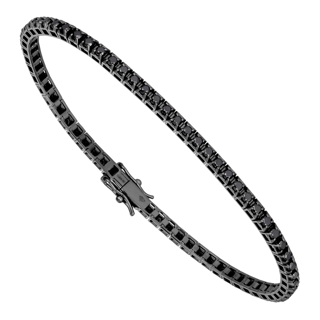 Tenis Golay diamantes negros bisel cuadrado ct. 3.00 BTQ060BK14-22343110067