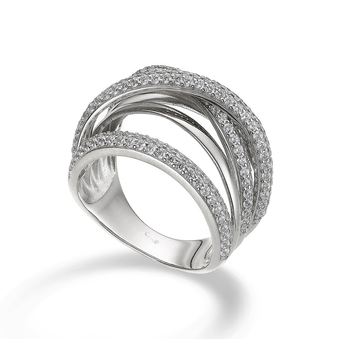 Nihama i białe klejnoty Swarovski ag925 NA7187A4WHITE0