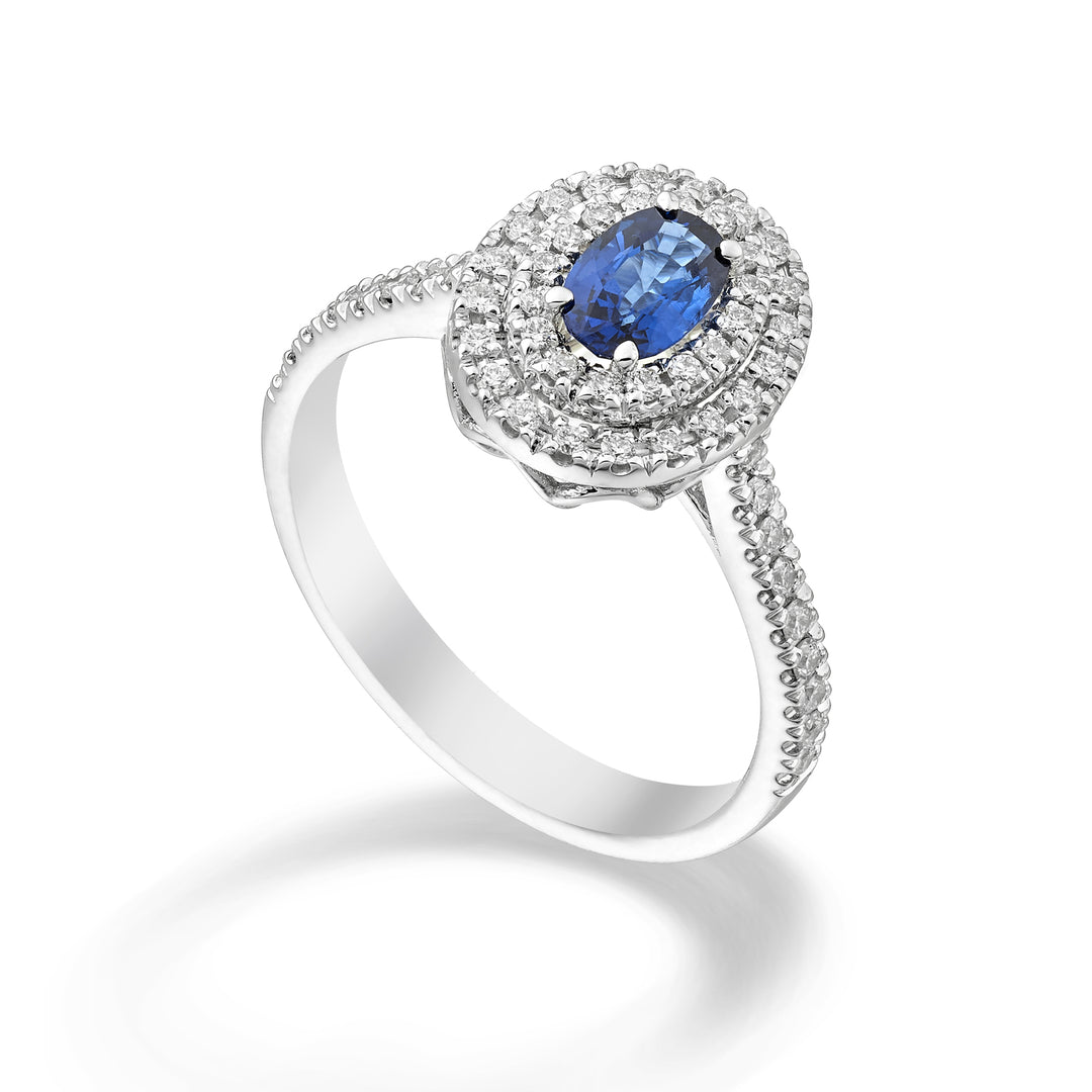 Golay oval safir yüzük 6x4 çift konturlu sap, ACLC326DIZB64-24072110119