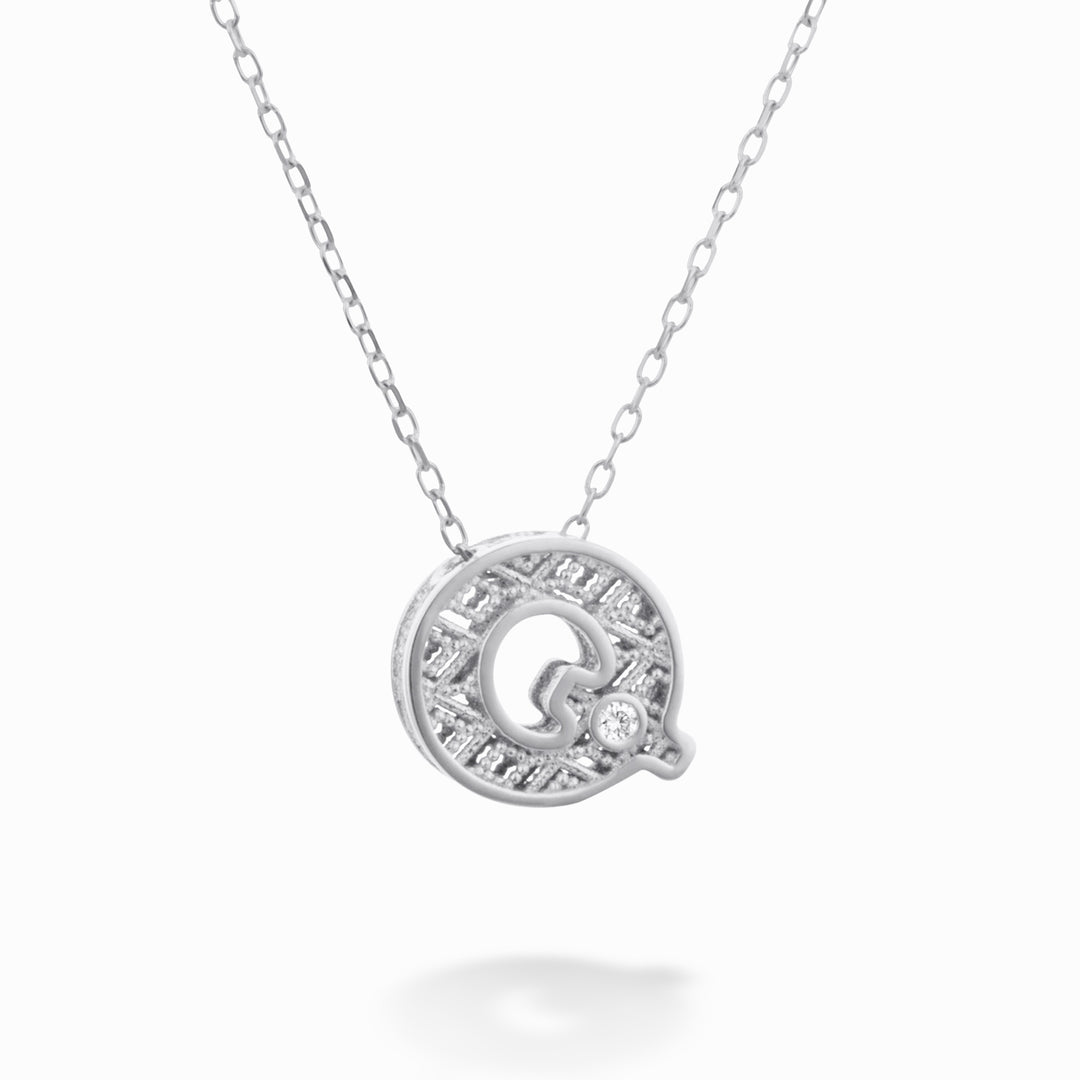 Mikiko cl 18k γράμμα q λευκόχρυσο διάστ. ct.0,01 MDLETQO4