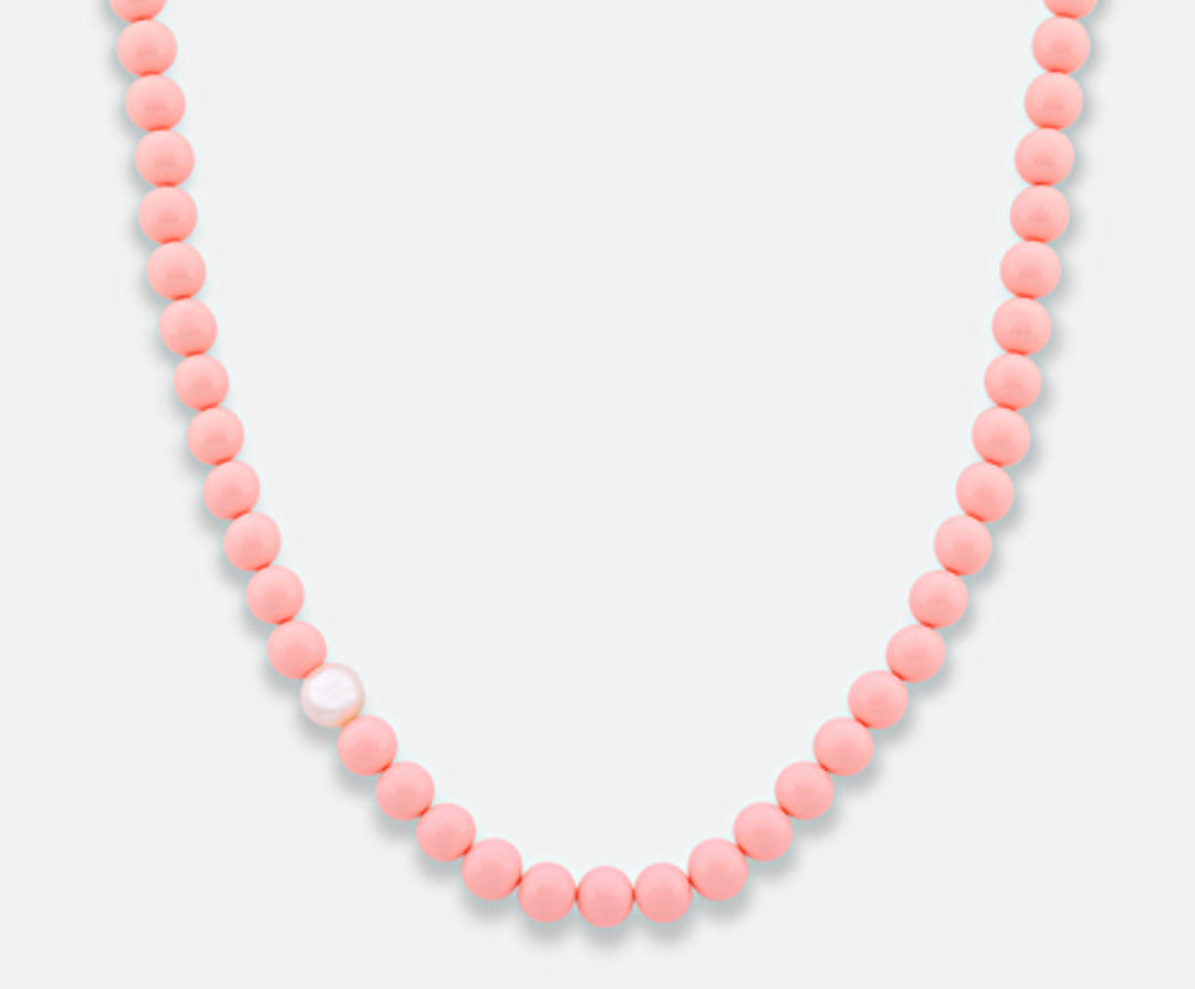 Nihama cl ag925 fw 9/10 aglomerado coral rosa 8mm 50 cm NC7092A4CORAL