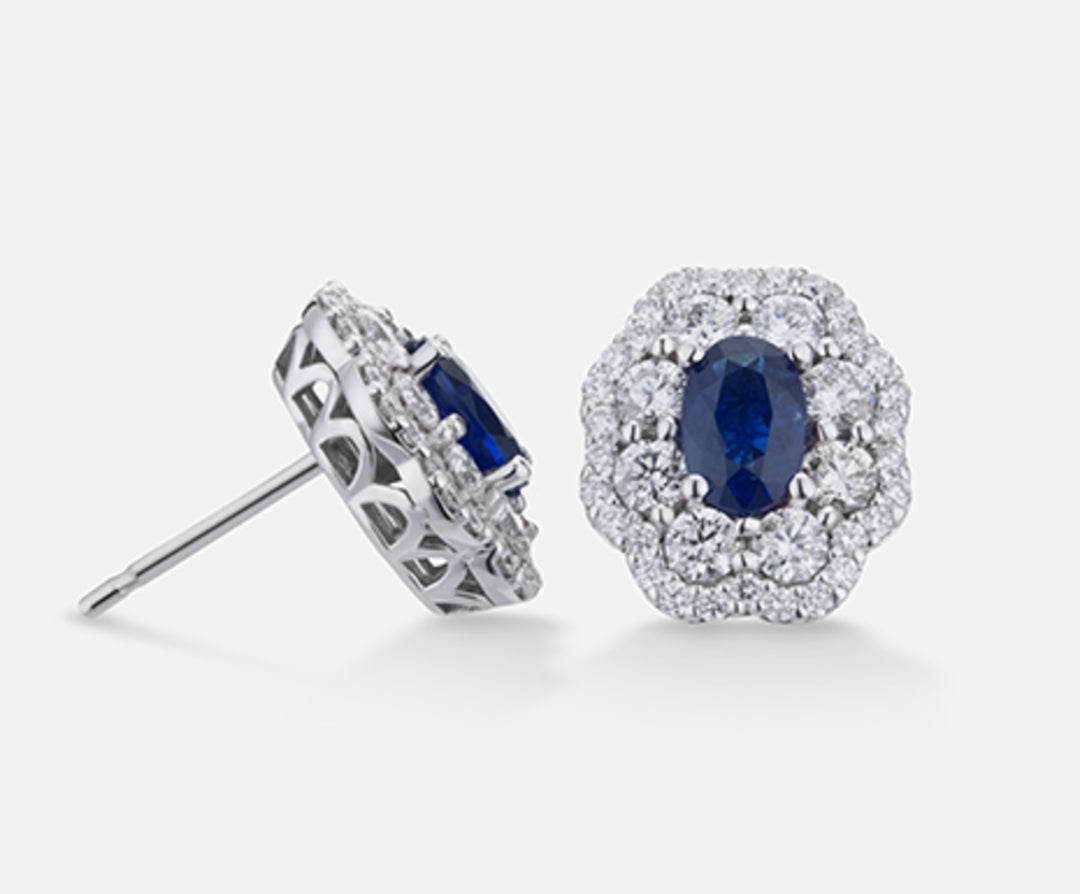 Mikiko ή 18k ζαφείρι n. οβάλ 6x4 ct.1,14 dia ct.1,26 MO5036O4ZFN114