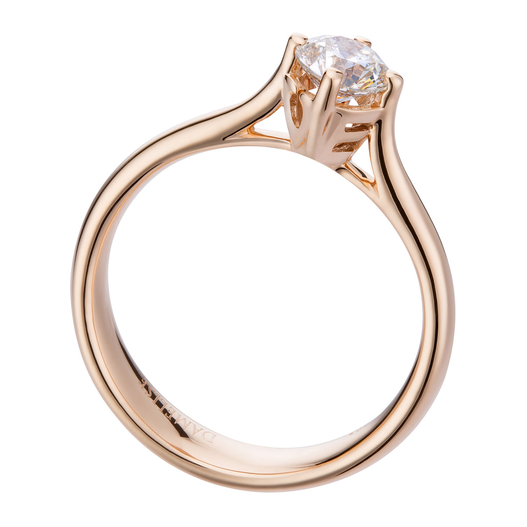 Anel solitário de amor do World Diamond Group ASL034DI-18355110047