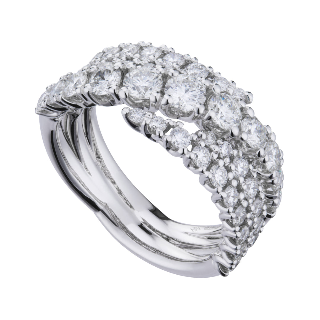 Golay meerrijige sierring met diamanten ABTRE2304DI-21348110099