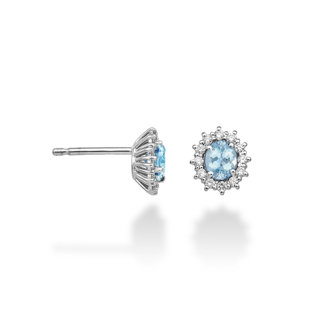 Mikiko or 18k oval aquamarine 5x4 ct.0,60 diam. 0.20 ct MO5104O4AM