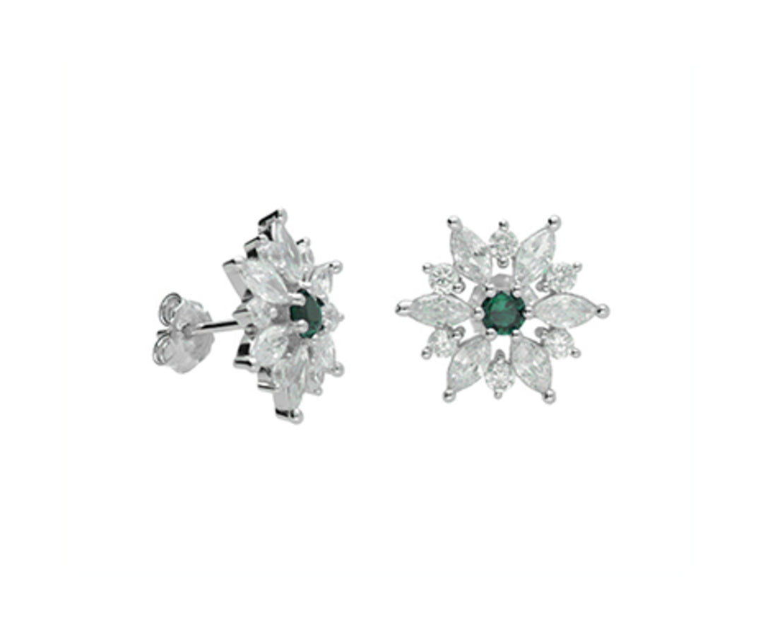 Nihama veya ag925 gem swarovski beyaz ve yeşil NO7619A4VERDE00