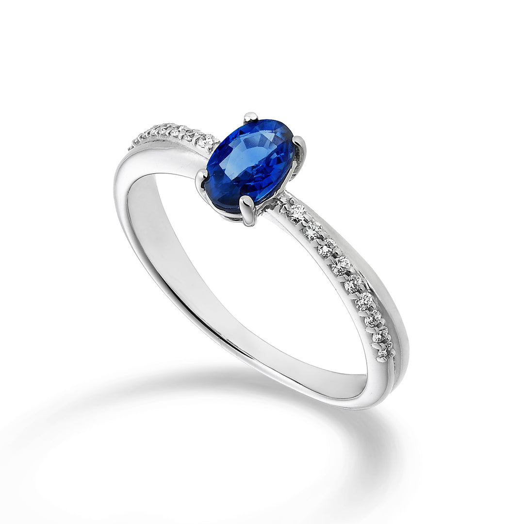 Nihama en 18k safir nr. oval 6x4 ct.0,62 diam. ct.0.07 NA5103O4ZFN062