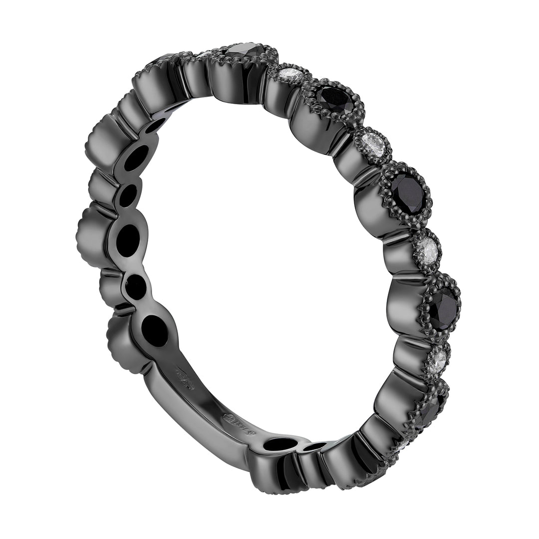 World Diamond Group rund ring vita och svarta diamanter AET026BBKDI2-21287110073