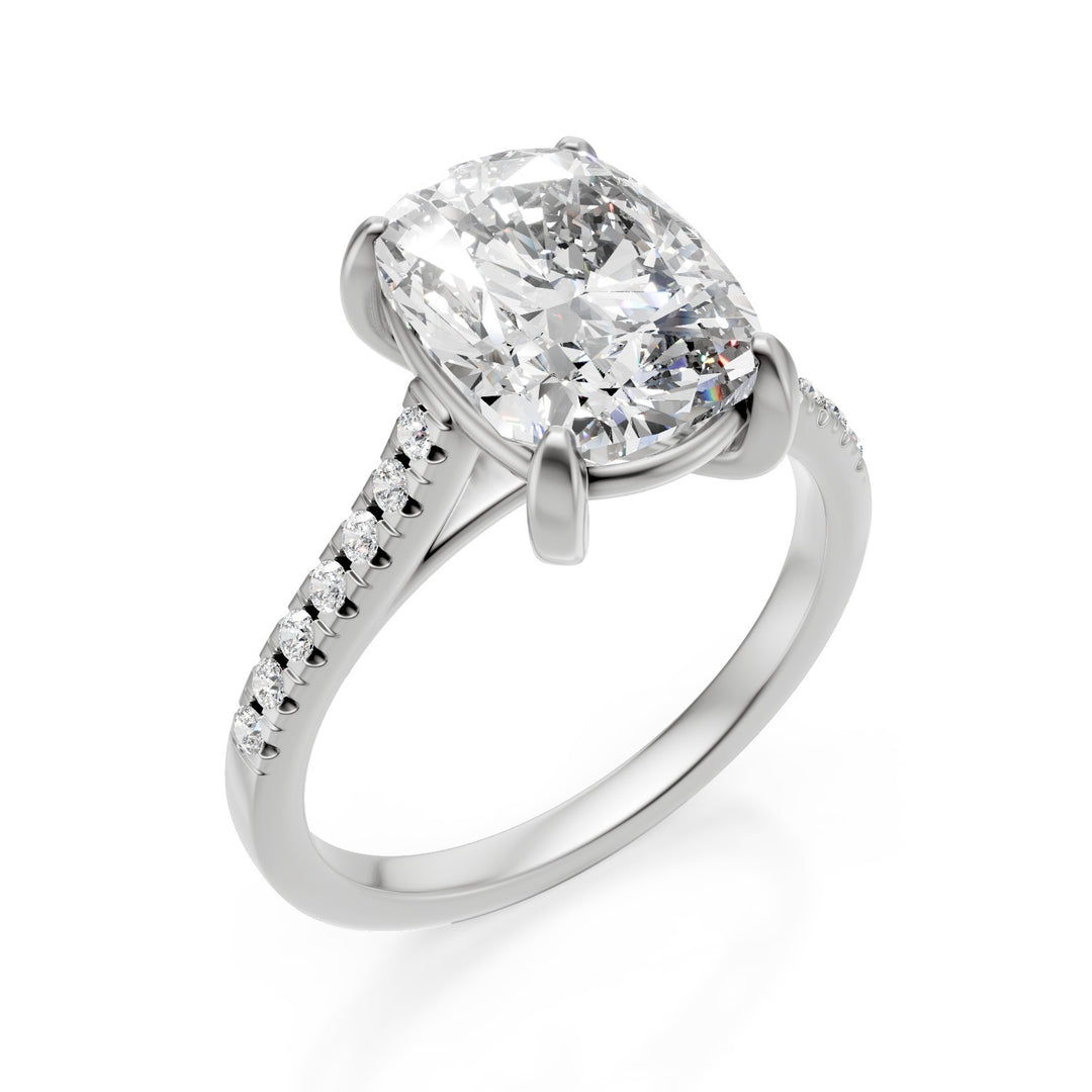 X-Diamond ένα εργαστήριο 18kt g.d. συνολική ct. 3,15 - σεντ. ct. 3.01 μαξιλάρι - χωνευτό στέλεχος 0.14ct LXDAPU094O4CSBI315